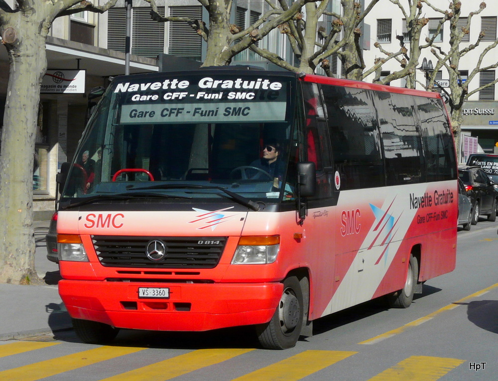 SMC - Mercedes O 814  VS 3360 unterwegs in Sierre am 18.03.2011

