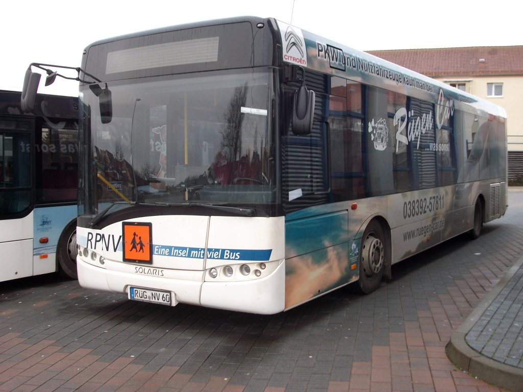 SOLARIS-Bus am 19.Januar 2011 am Busbahnhof in Bergen/Rgen.