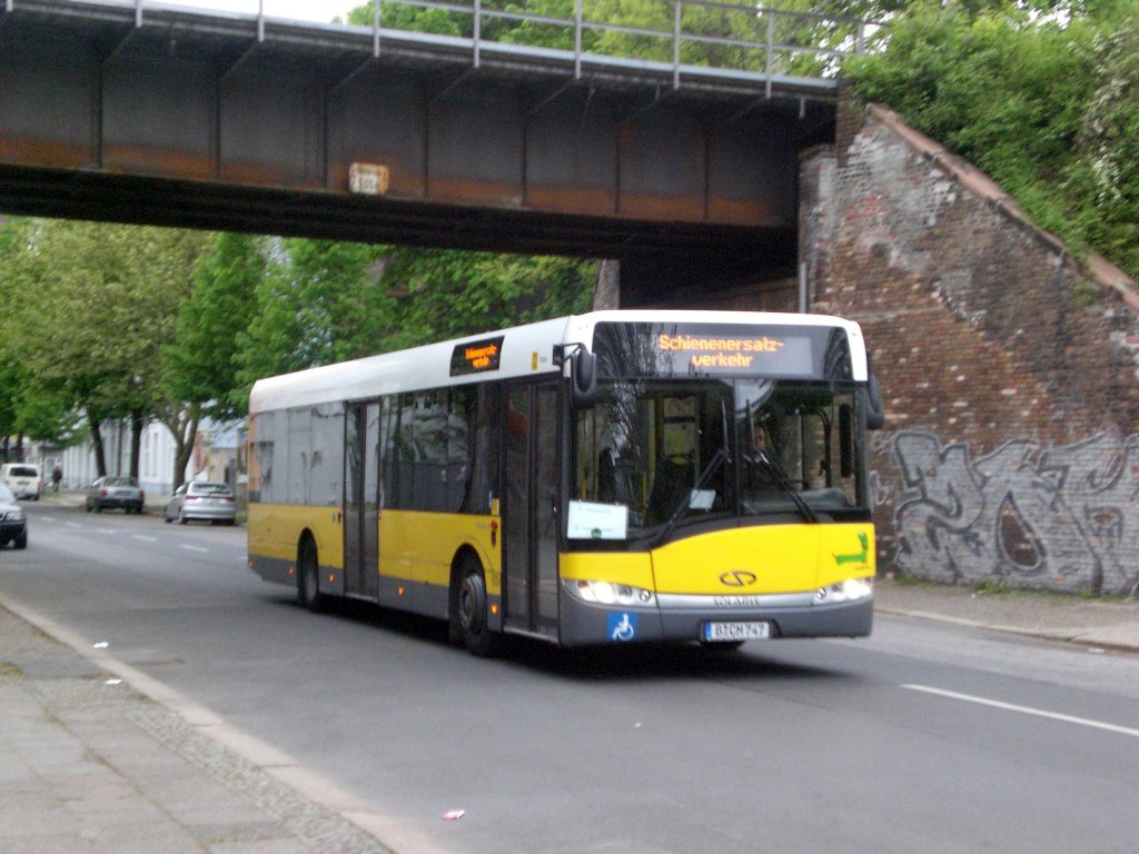 Solaris Urbino als SEV fr die S-Bahnlinie 3 zwischen S-Bahnhof Nldnerplatz und S-Bahnhof Karlshorst.