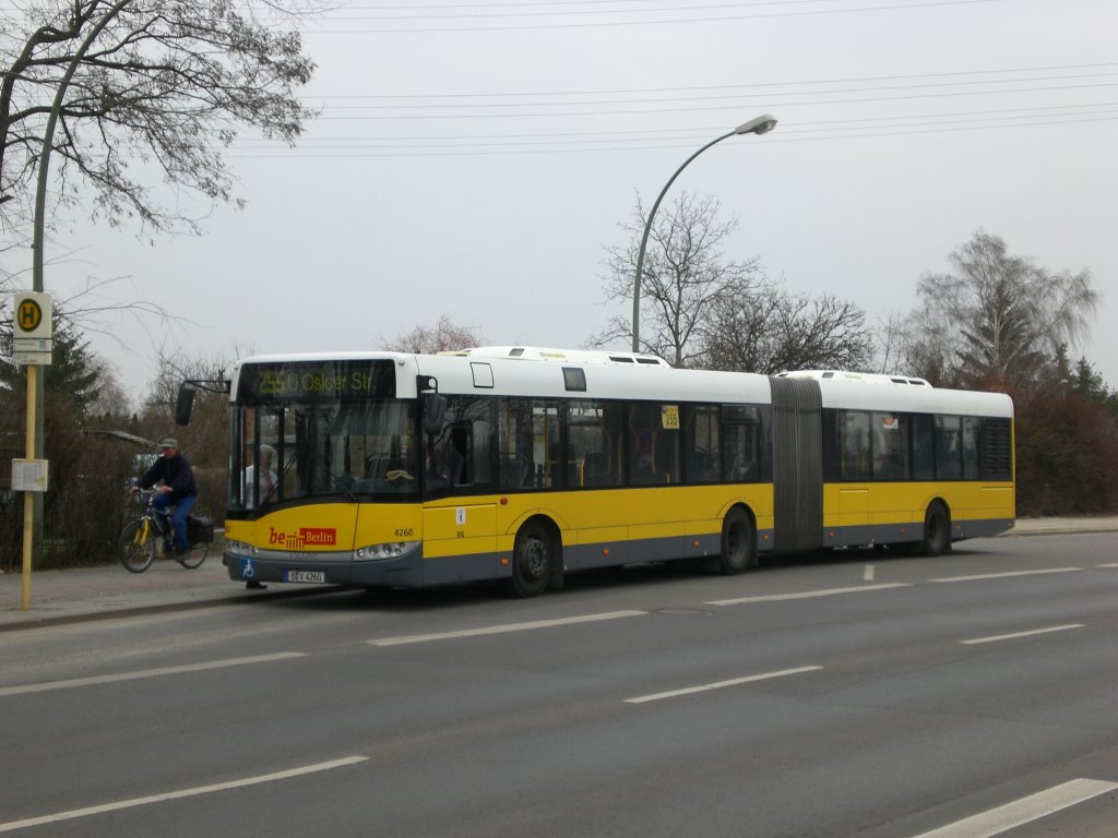 Solaris Urbino auf der Linie 255 nach U-Bahnhof Osloer Strae an der Haltestelle Weiensee Schwarzelfenweg.