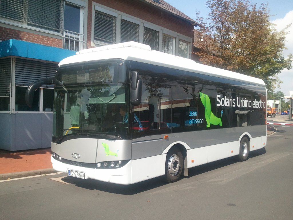 Solaris Urbino Elecctric,8,9 Meter lang,seine Batterien reichen bis zu 100 km.