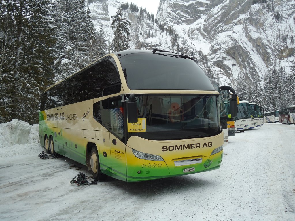Sommer, Grnen - BE 26'938 - Neoplan am 7. Januar 2012 in Adelboden, Unter dem Birg