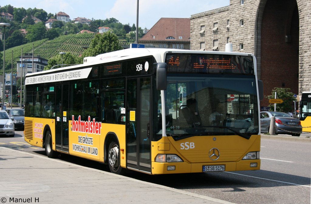 SSB (S SB 5176) mit Werbung fr Hofmeister.
Stuttgart HBF, 28.6.2010.