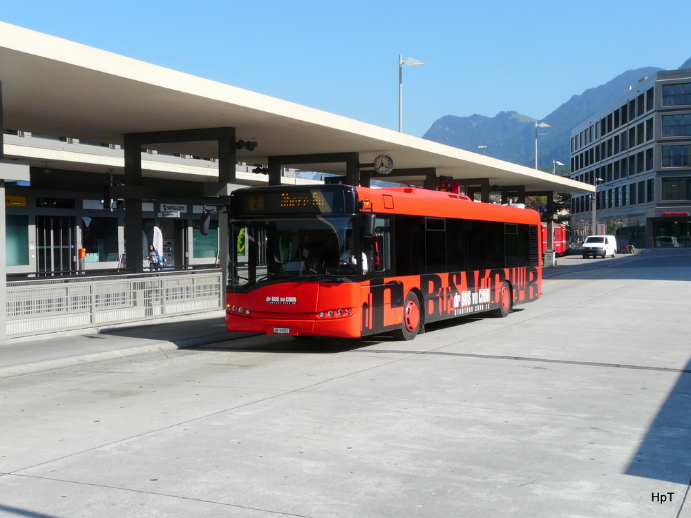 Stadtbus Chur - Solaris  GR 97502 unterwegs auf der Linie 2 in Chur am 26.09.2011