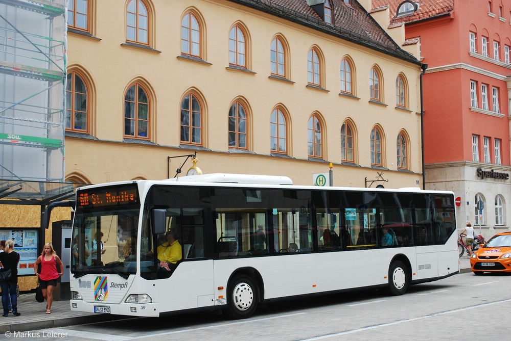 Stempfl Wagen 39 dieser Bus ist einer der 3 Gebraucht Angeschafften Busse der OVA AALEN. Datum 18.7.2010 an der Haltestelle Rathausplatz