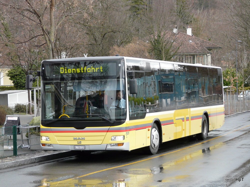 STI - MAN Lion`s City Nr.125 BE 700125 unterwegs als Dienstfahrt in der Stadt Thun am 21.03.2010