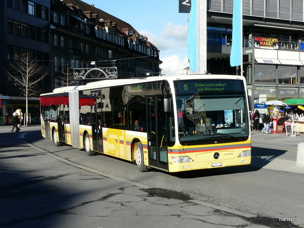 STI - Mercedes Citaro  Nr.134 BE  801134 unterwegs auf der Linie 5 in Thun am 19.12.2012
