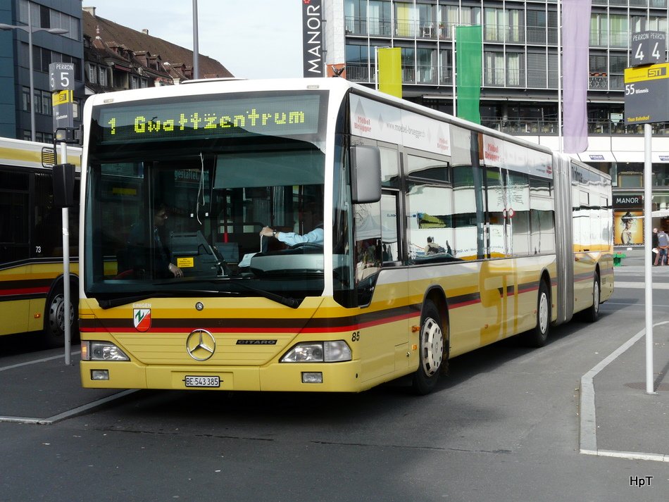 STI - Mercedes Citaro Nr.85  BE 543385 unterwegs auf der Linie 1 bei den Bushaltestellen vor dem Bahnhof Thun am 21.11.2009