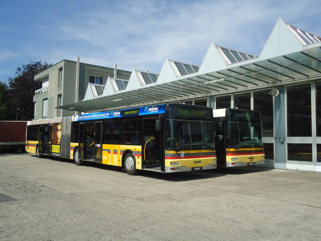 STI Thun - Nr. 105/BE 577'105 - MAN am 24. Juni 2012 in Thun, Garage