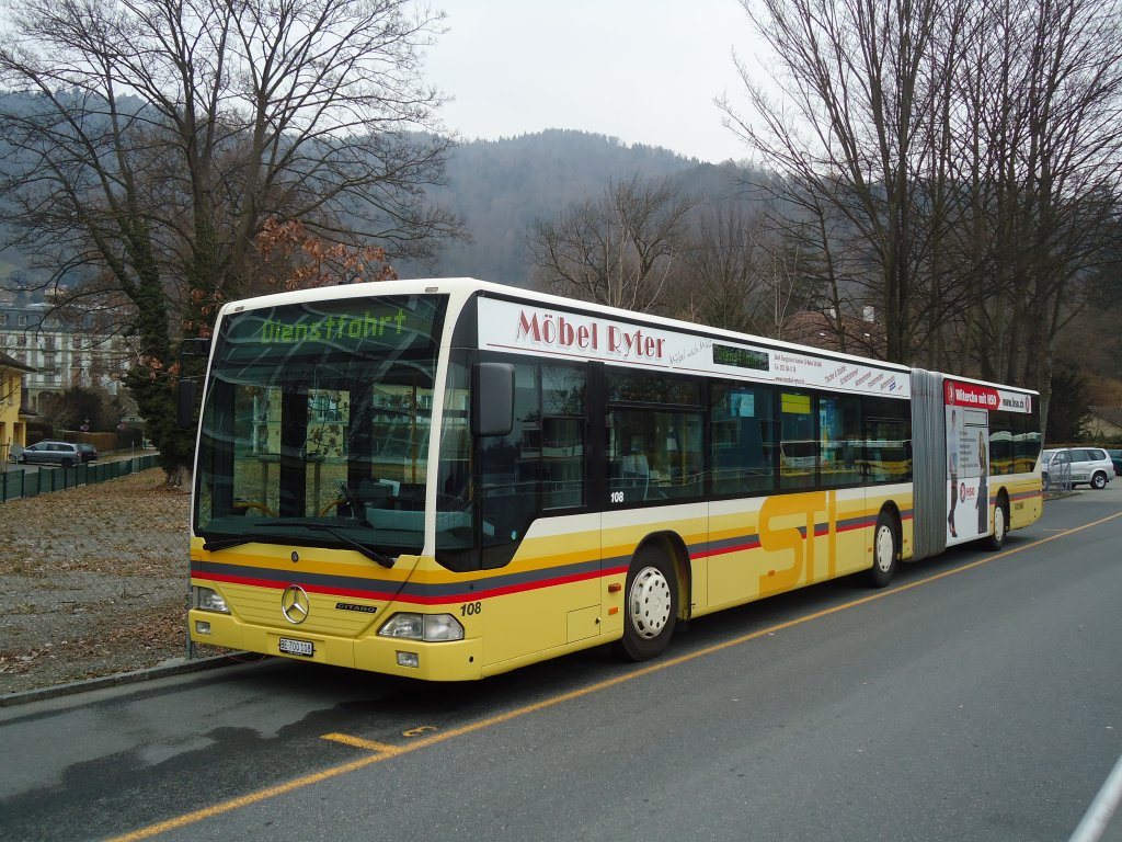 STI Thun - Nr. 108/BE 700'108 - Mercedes Citaro am 7. Mrz 2011 bei der Schifflndte Thun