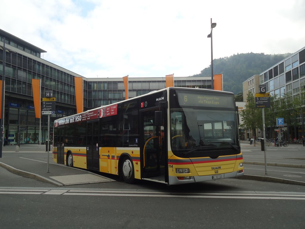 STI Thun - Nr. 114/BE 700'114 - MAN am 13. Mai 2012 beim Bahnhof Thun