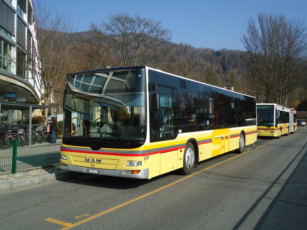 STI Thun - Nr. 128/BE 800'128 - MAN am 7. Mrz 2011 bei der Schifflndte Thun