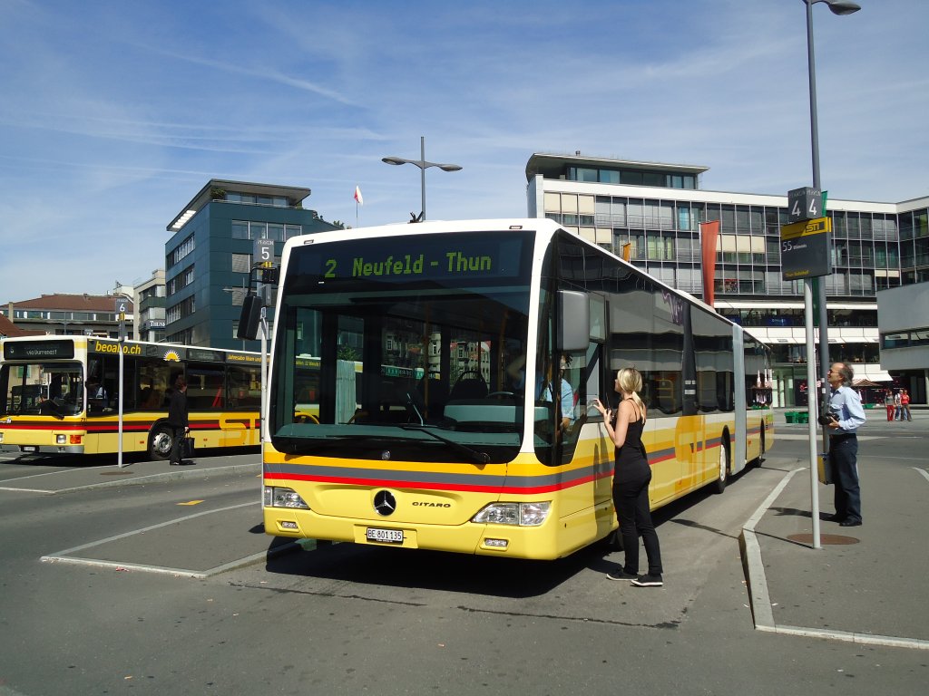 STI Thun Nr. 135/BE 801'135 Mercedes Citaro am 2. September 2010 Thun, Bahnhof