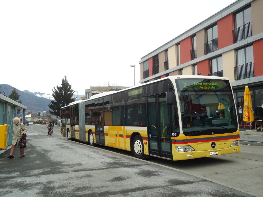 STI Thun Nr. 136/BE 801'136 Mercedes Citaro am 30. November 2010 Thun, Oberlandzentrum