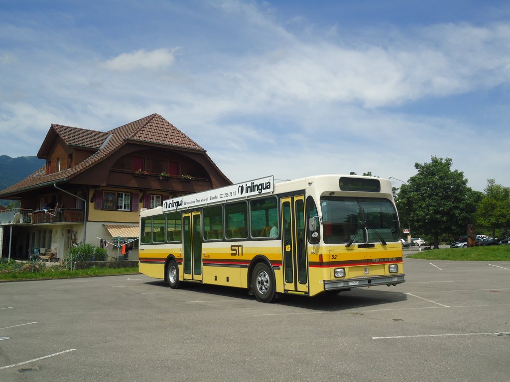 STI Thun - Nr. 52/BE 396'552 - Saurer/R&J SH am 24. Juni 2012 in Lngenbhl, Grizzlibr