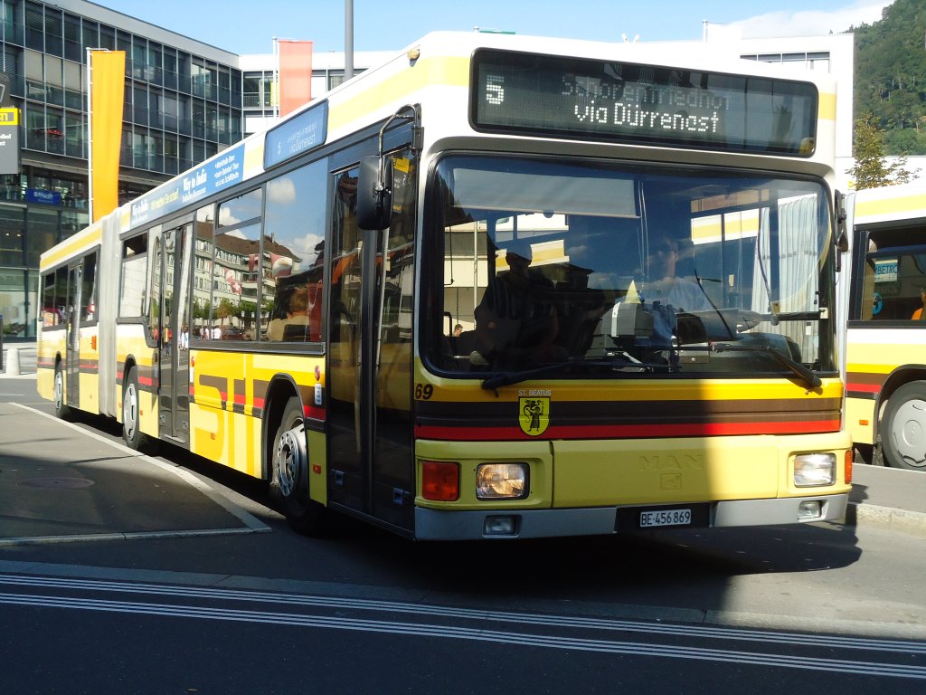 STI Thun Nr. 69/BE 456'869 MAN am 4. September 2010 Thun, Bahnhof