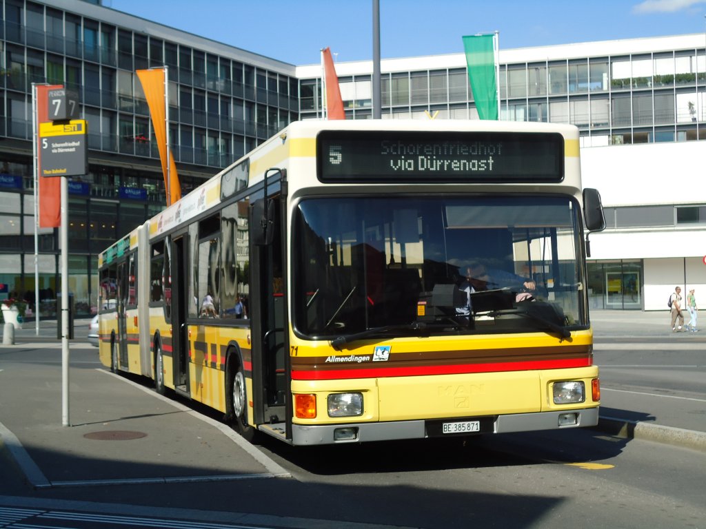 STI Thun Nr. 71/BE 385'871 MAN am 4. September 2010 Thun, Bahnhof