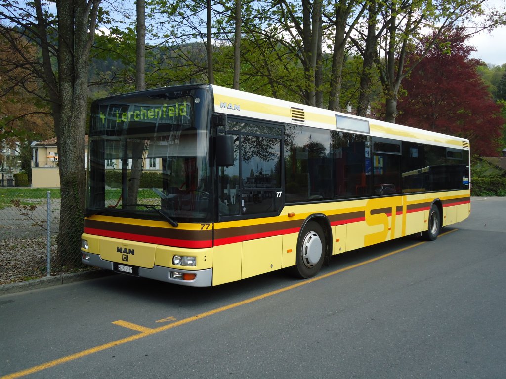 STI Thun - Nr. 77/BE 274'177 - MAN am 18. April 2011 bei der Schiffländte Thun