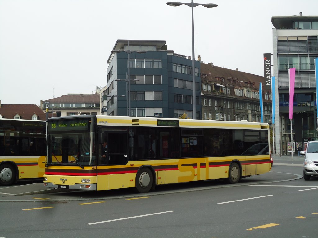 STI Thun - Nr. 78/BE 265'478 - MAN am 18. November 2012 beim Bahnhof Thun