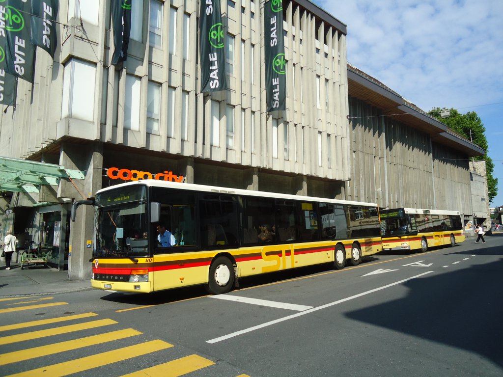 STI Thun - Nr. 80/BE 543'380 - Setra am 9. Juli 2011 in Thun, Marktgasse prov. Haltestelle