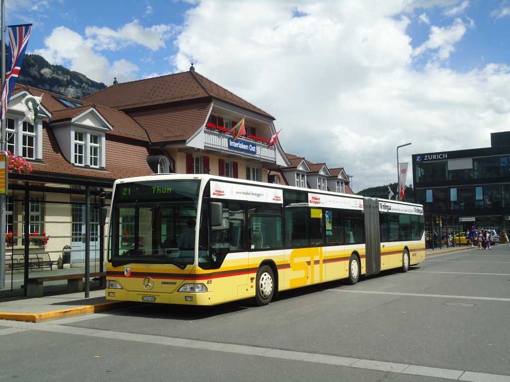 STI Thun - Nr. 85/BE 543'385 - Mercedes Citaro am 8. August 2011 beim Bahnhof Interlaken Ost