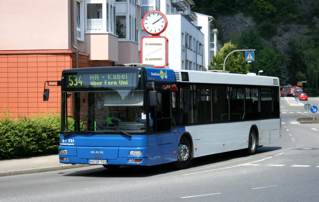 Straenbahn 731 (HA DF 731).
Hagen Hohenlimburg, 26.6.2010.