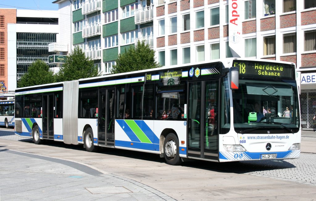 Straenbahn 988 (HA DF 988).
Hagen Stadtmitte, 26.6.2010.