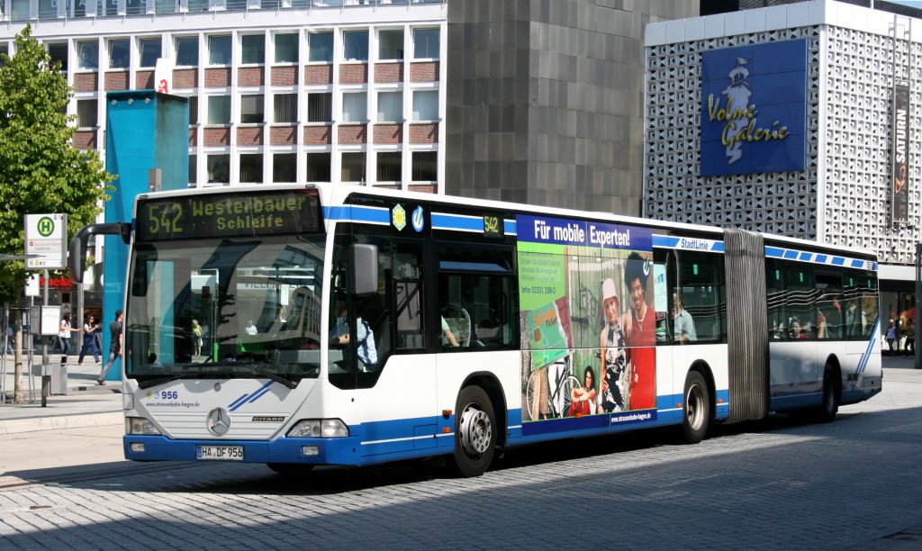 Straenbahn Hagen 956 (HA DF 956) mit TB fr das Schokoticket.
hagen Stadtmitte, 26.6.2010.