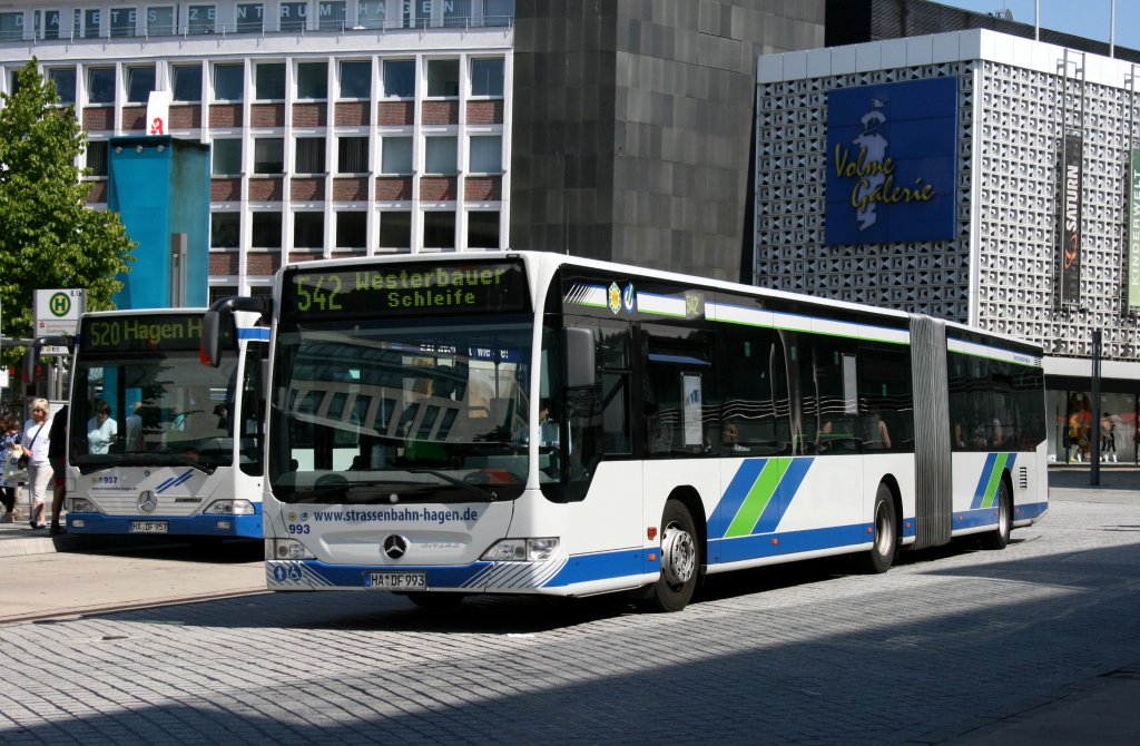 Straenbahn Hagen 993 (HA DF 993).
Hagen Stadtmitte, 26.6.2010.