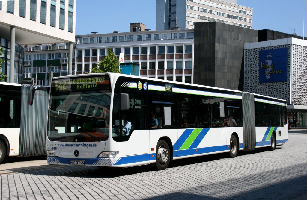 Straenbahn Hagen 995 (HA DF 995).
Hagen Stadtmitte, 26.6.2010.