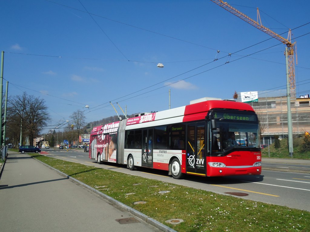 SW Winterthur - Nr. 180 - Solaris Gelenktrolleybus am 20. Mrz 2011 in Winterthur, Eishalle