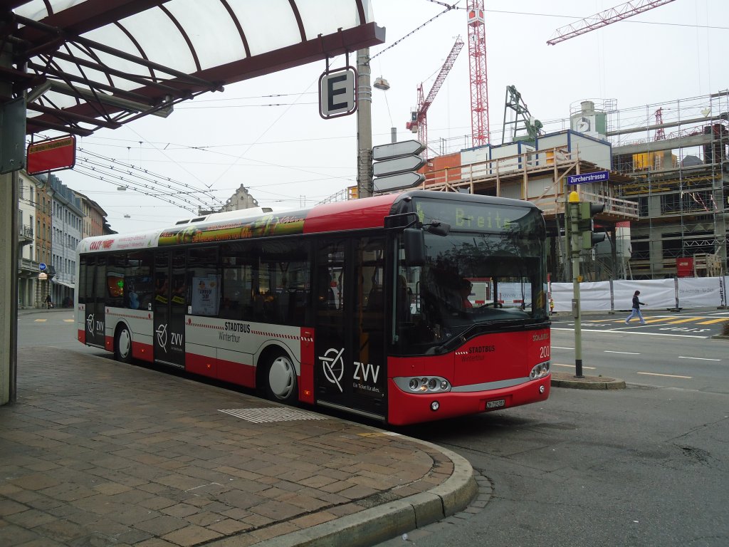 SW Winterthur - Nr. 201/ZH 719'201 - Solaris am 24. November 2011 in Winterthur, Hauptbahnhof