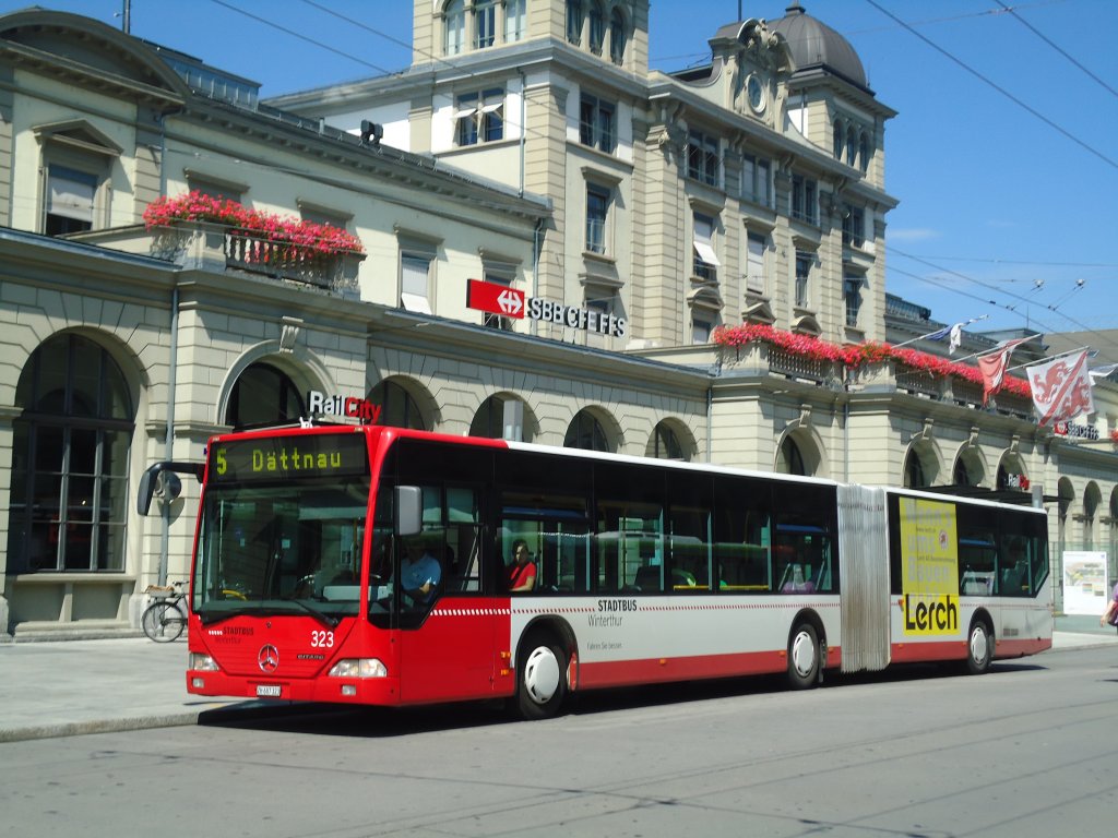 SW Winterthur - Nr. 323/ZH 687'323 - Mercedes Citaro am 17. August 2011 beim Hauptbahnhof Winterthur