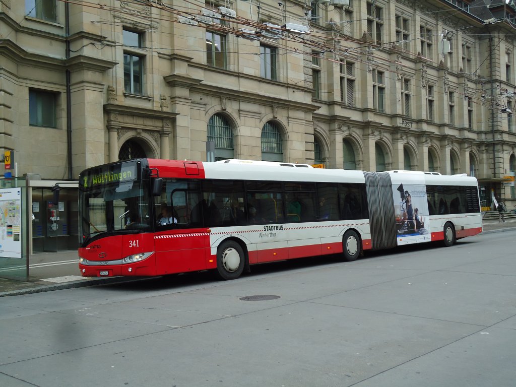 SW Winterthur - Nr. 341/ZH 745'341 - Solaris am 24. Oktober 2012 beim Hauptbahnhof Winterthur