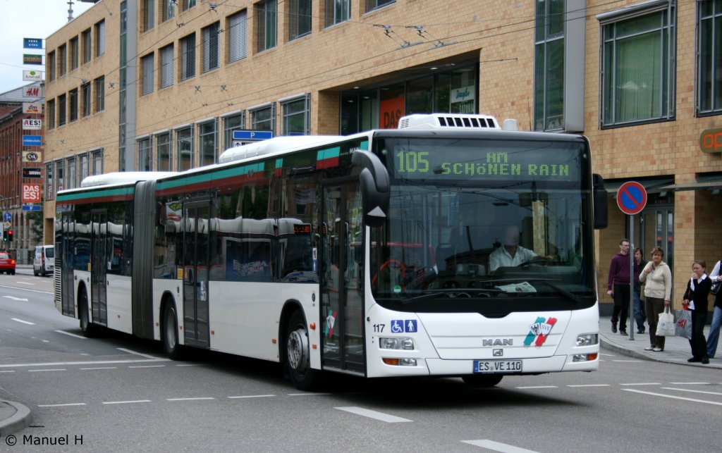 SWE 117 (ES VE 110).
Aufgenommen am Bahnhof Esslingen, 17.8.2010.