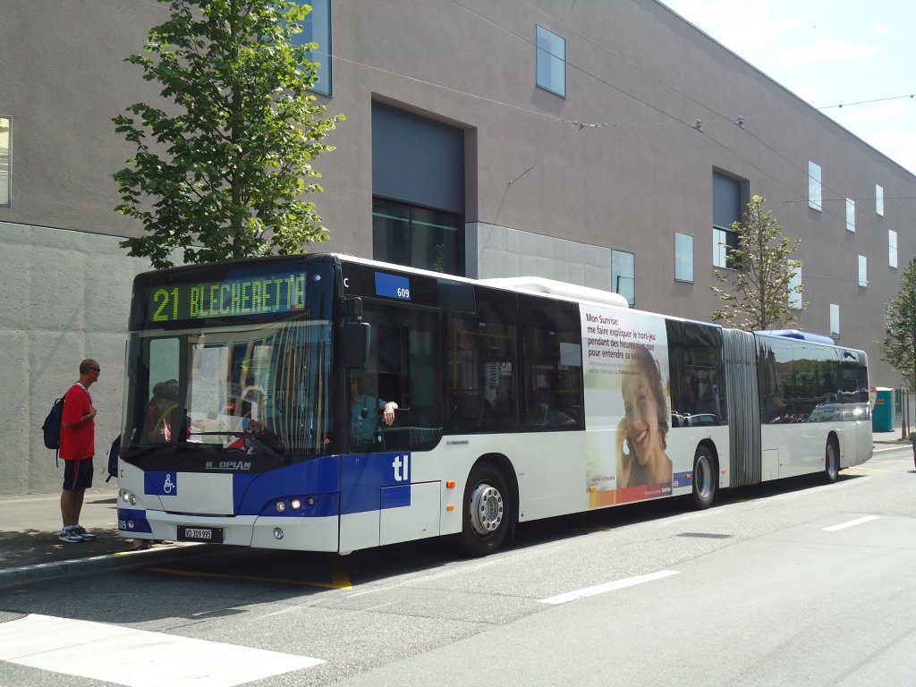 TL Lausanne - Nr. 609/VD 309'995 - Neoplan am 12. Juli 2011 in Lausanne, Beaulieu