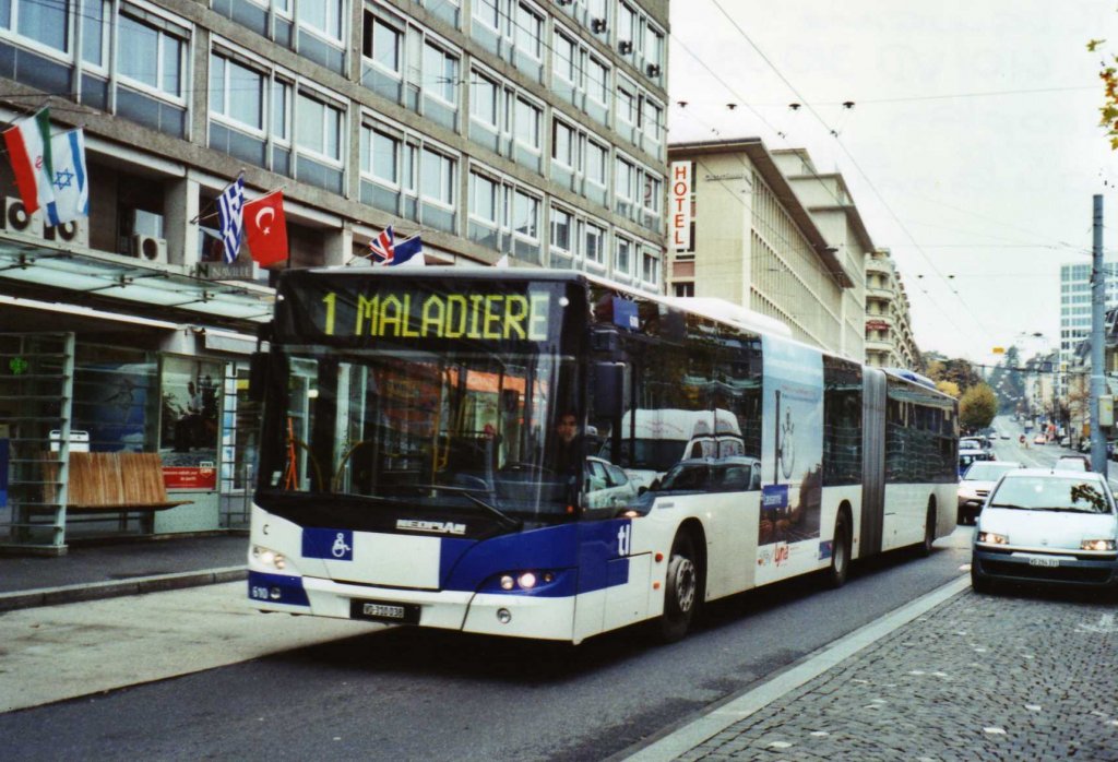 TL Lausanne Nr. 610/VD 310'038 Neoplan am 19. November 2009 Lausanne, Bahnhof