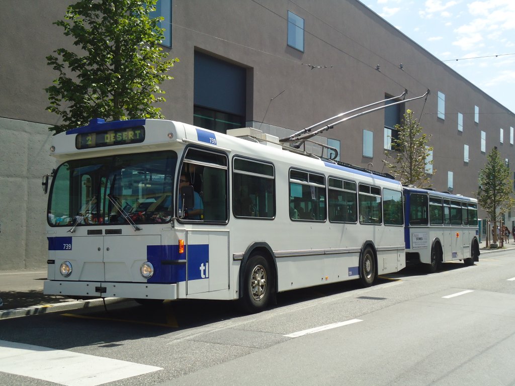 TL Lausanne - Nr. 739 - FBW/Hess Trolleybus am 12. Juli 2011 in Lausanne, Beaulieu