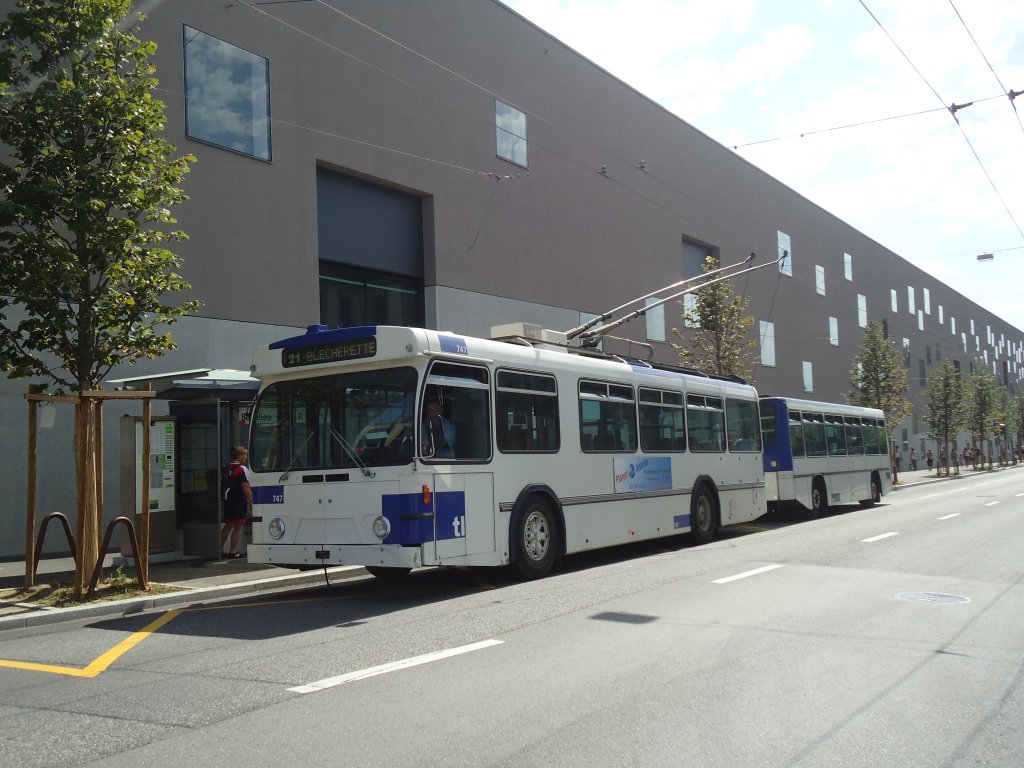 TL Lausanne - Nr. 747 - FBW/Hess Trolleybus am 12. Juli 2011 in Lausanne, Beaulieu