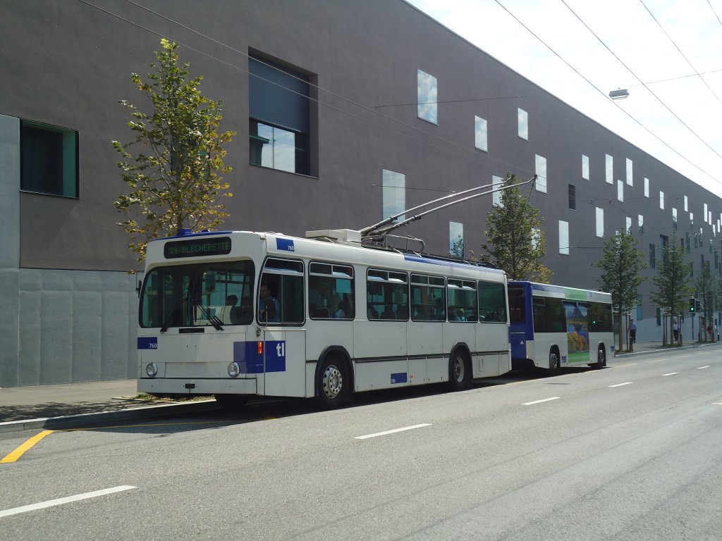 TL Lausanne - Nr. 760 - NAW/Lauber Trolleybus am 12. Juli 2011 in Lausanne, Beaulieu