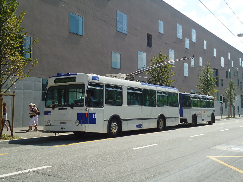 TL Lausanne - Nr. 766 - NAW/Lauber Trolleybus am 12. Juli 2011 in Lausanne, Beaulieu