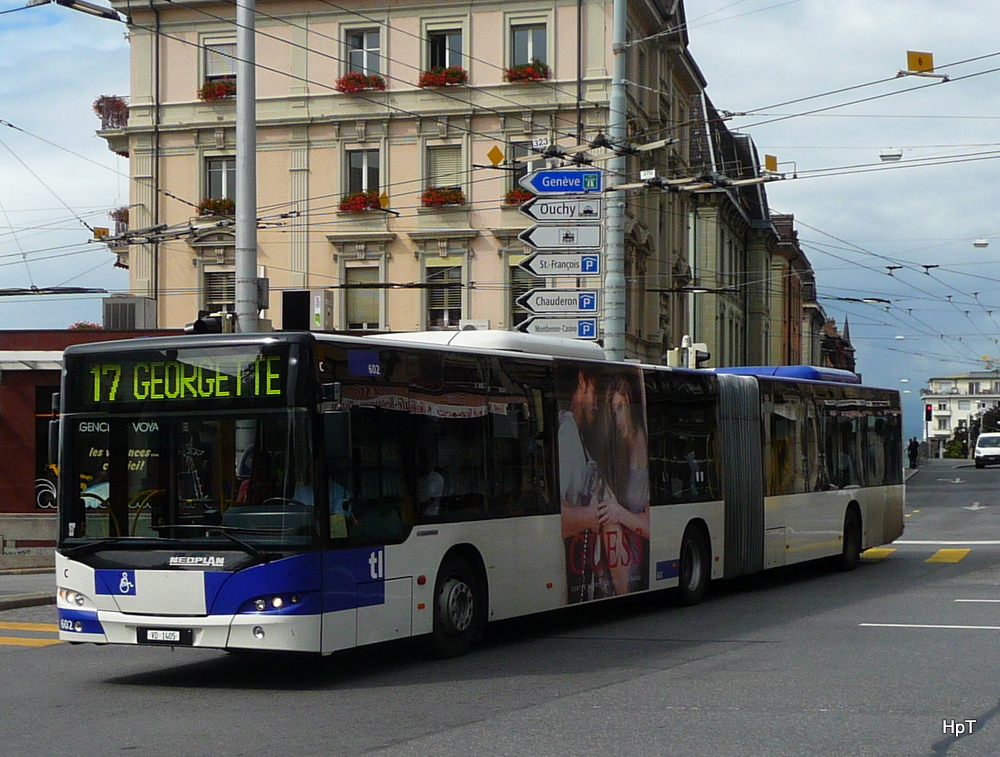 TL - Neoplan Nr.602  VD 1405 unterwegs in Lausanne auf der Linie 17 am 09.09.2010