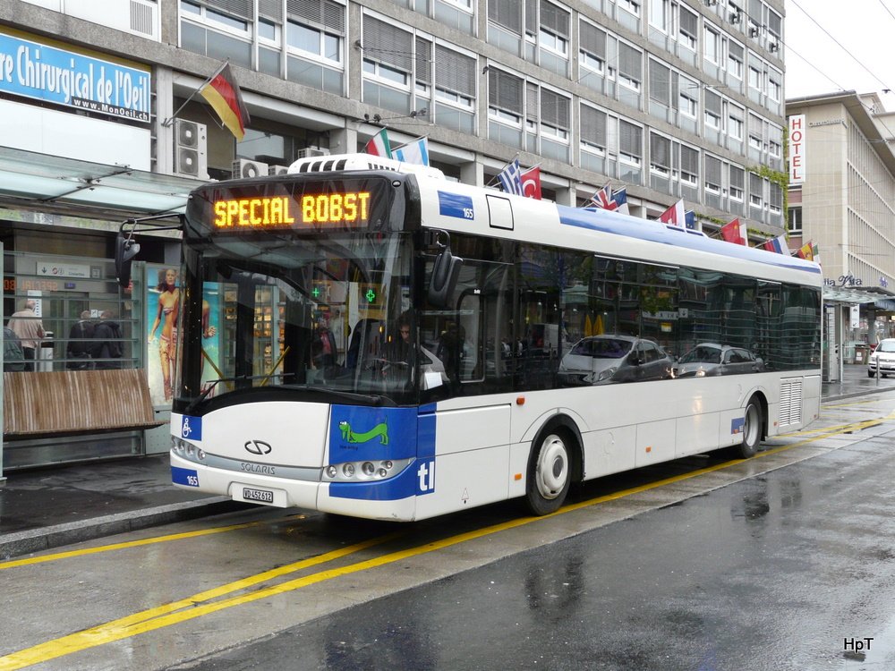 TL - Solaris  Nr.165  VD 452612 unterwegs auf Extrafahrt in Lausanne am 10.05.2010