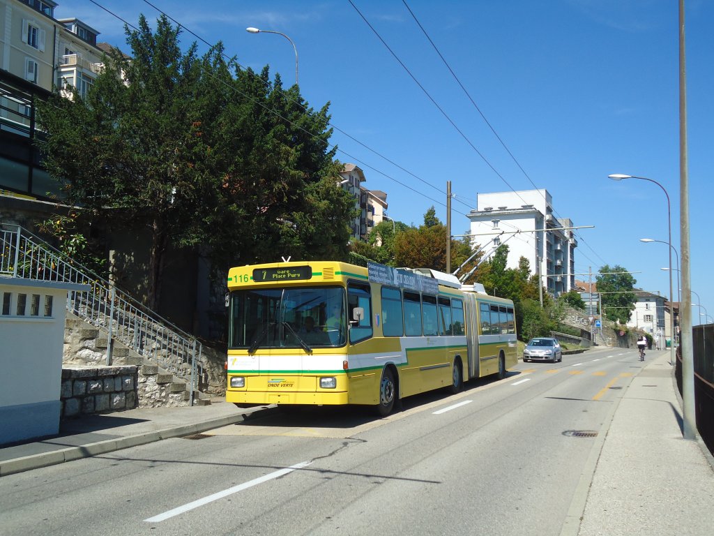 TN Neuchtel - Nr. 116 - NAW/Hess Gelenktrolleybus am 11. Juli 2011 in Neuchtel, Le Rocher