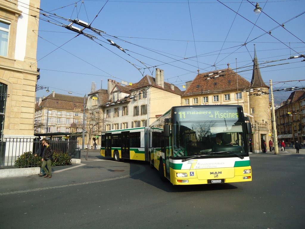 TN Neuchtel - Nr. 234/NE 111'234 - MAN am 8. Mrz 2011 in Neuchtel, Place Pury