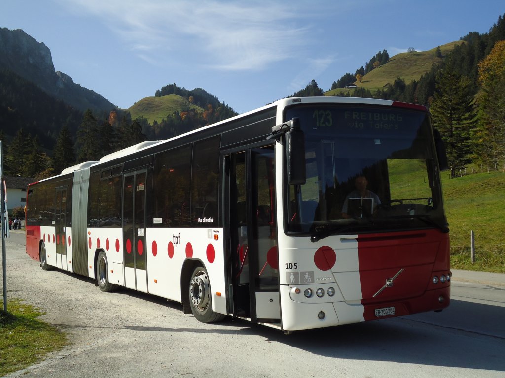 TPF Fribourg - Nr. 105/FR 300'204 - Volvo am 21. Oktober 2012 in Schwarzsee, Schwyberg