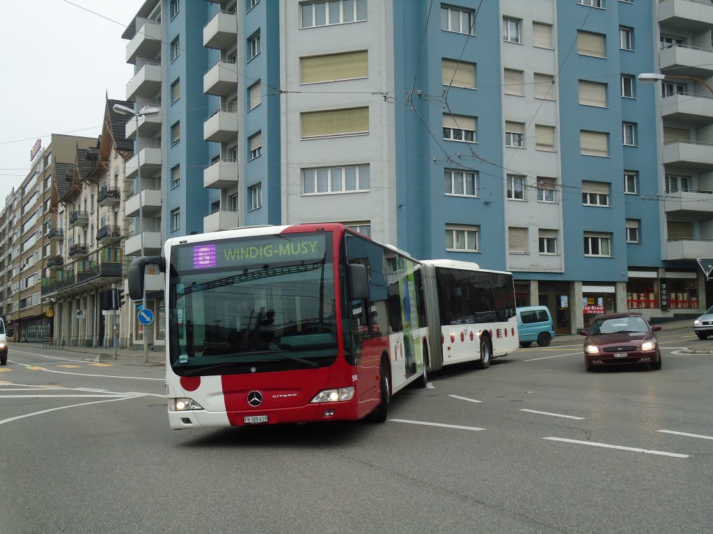 TPF Fribourg - Nr. 598/FR 300'419 - Mercedes Citaro am 7. Mrz 2011 in Fribourg, Avenue Beauregard