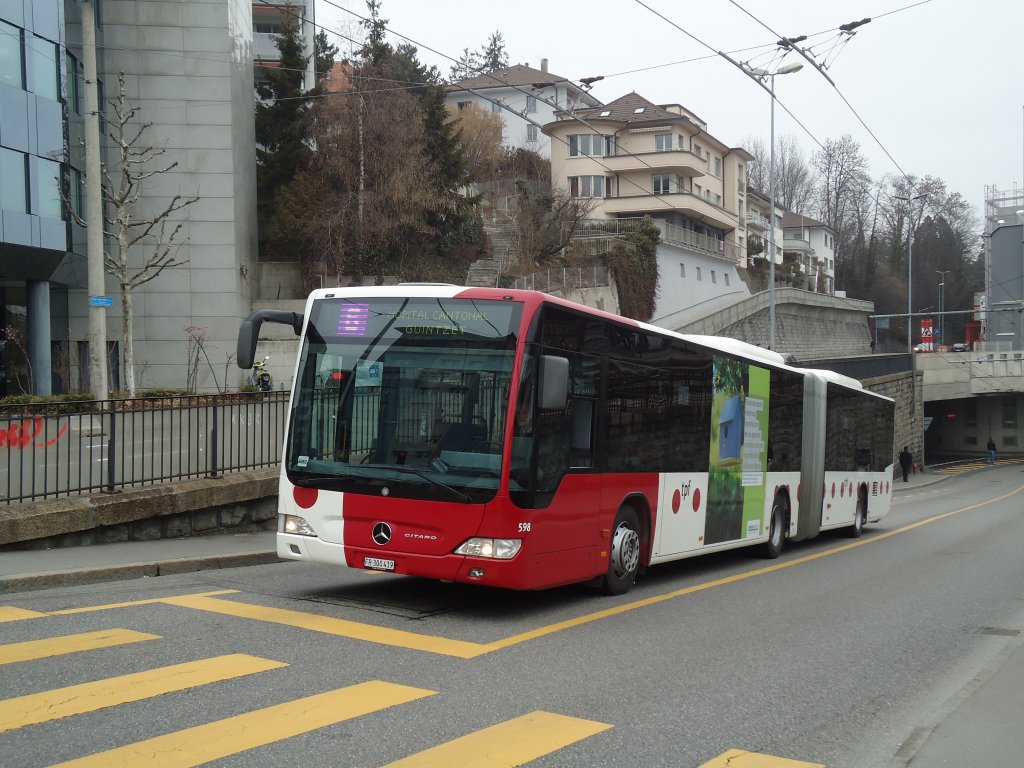 TPF Fribourg - Nr. 598/FR 300'419 - Mercedes Citaro am 7. Mrz 2011 in Fribourg, Avenue Beauregard