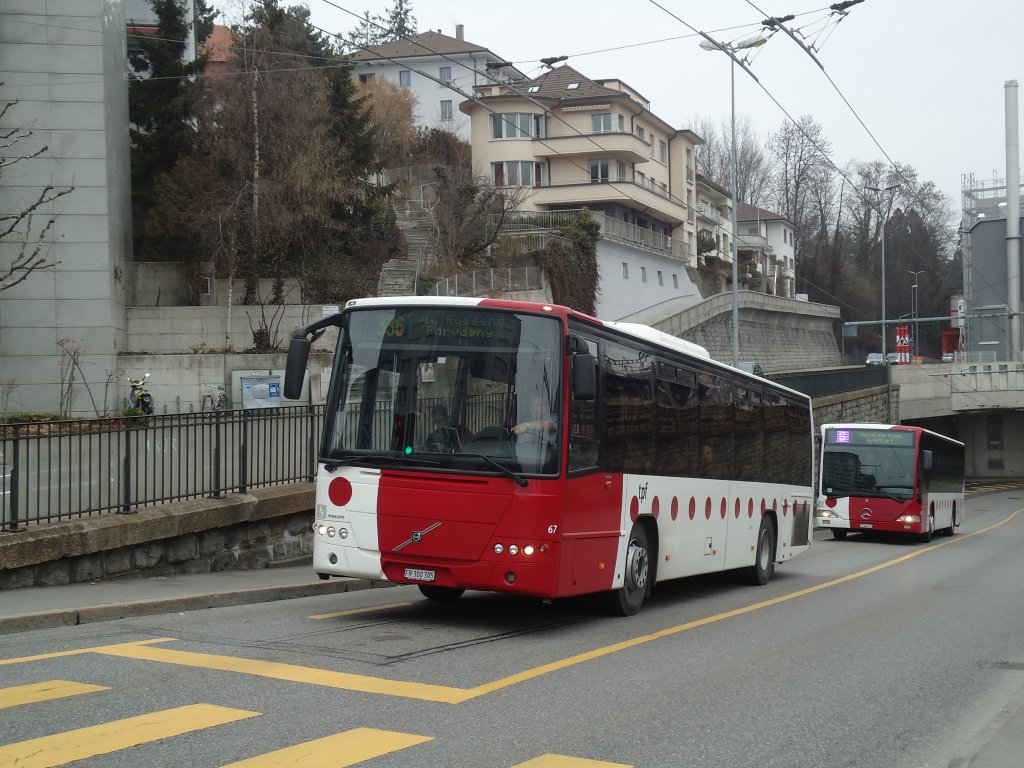 TPF Fribourg - Nr. 67/FR 300'305 - Volvo am 7. Mrz 2011 in Fribourg, Avenue, Beauregard