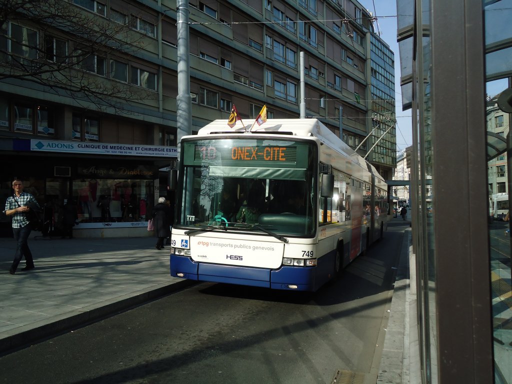 TPG Genve - Nr. 749 - Hess/Hess Gelenktrolleybus am 10. Mrz 2011 in Genve, Coutance